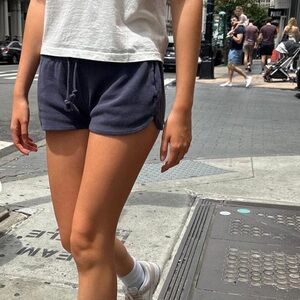 Brandy Melville summer thermal shorts; color: navy